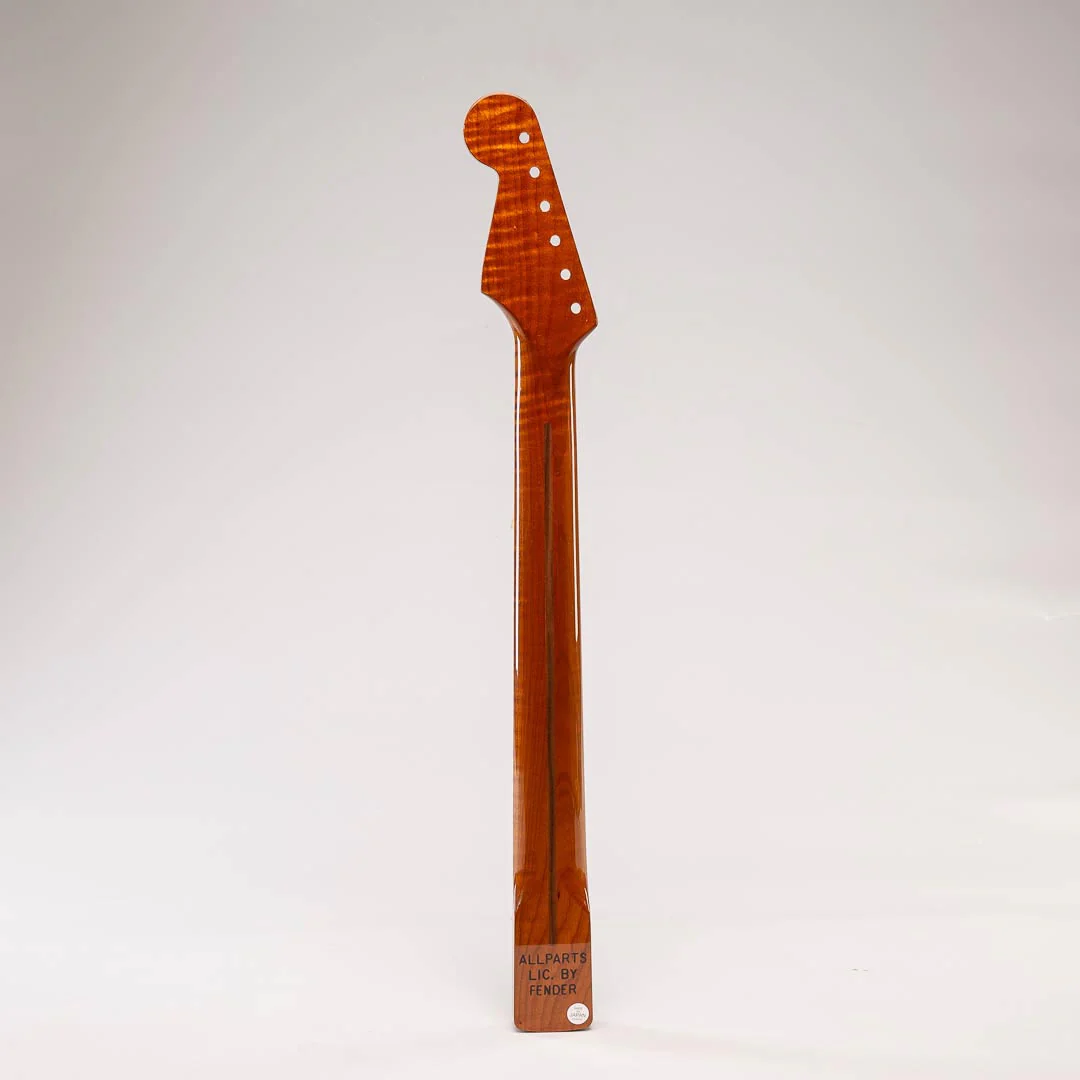 Allparts Select VIN-MOD Compound Radius Replacement Strat Neck AAA+ Roasted Flame Maple - Licensed by Fender - Image 3