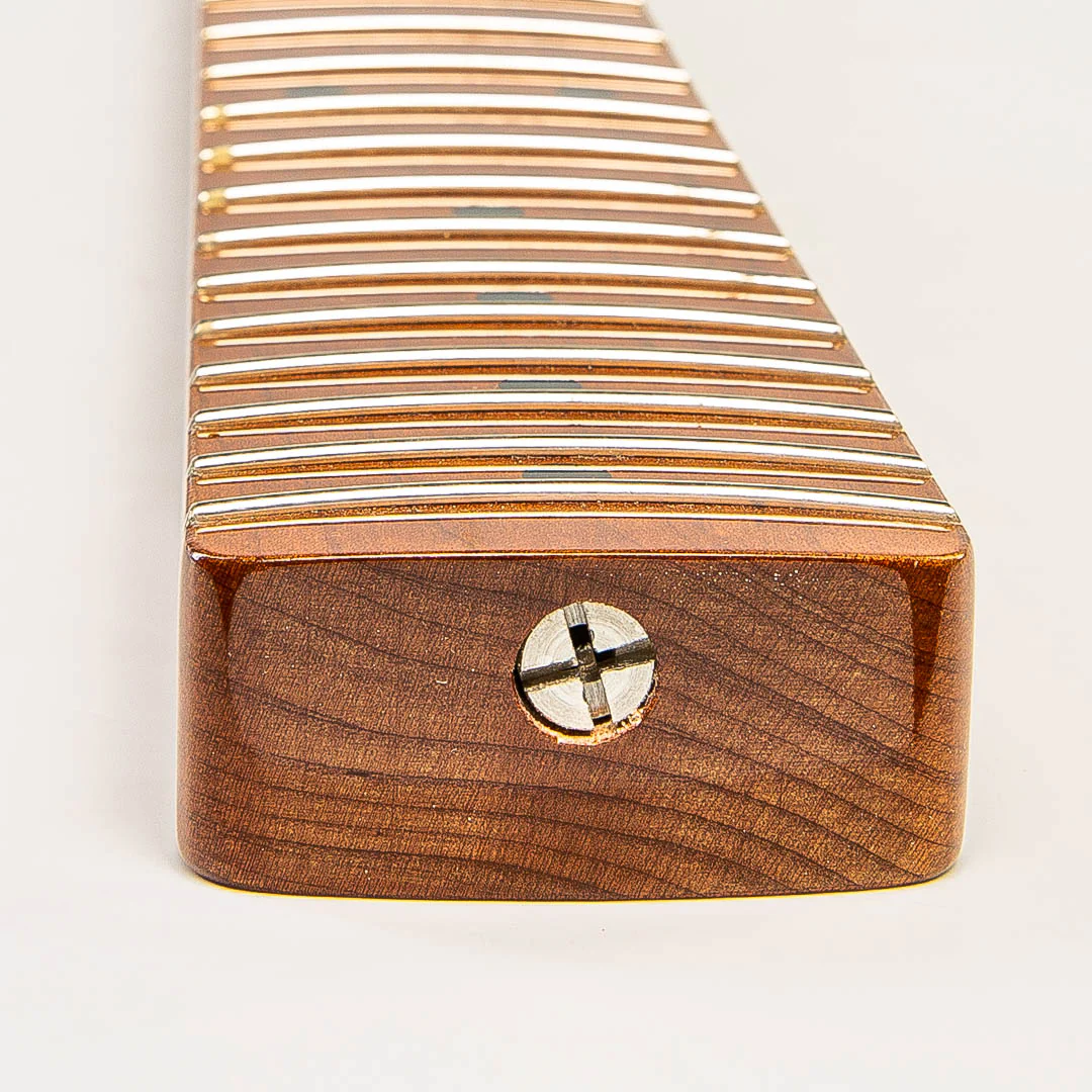 Allparts Select VIN-MOD Compound Radius Replacement Strat Neck AAA+ Roasted Flame Maple - Licensed by Fender - Image 4