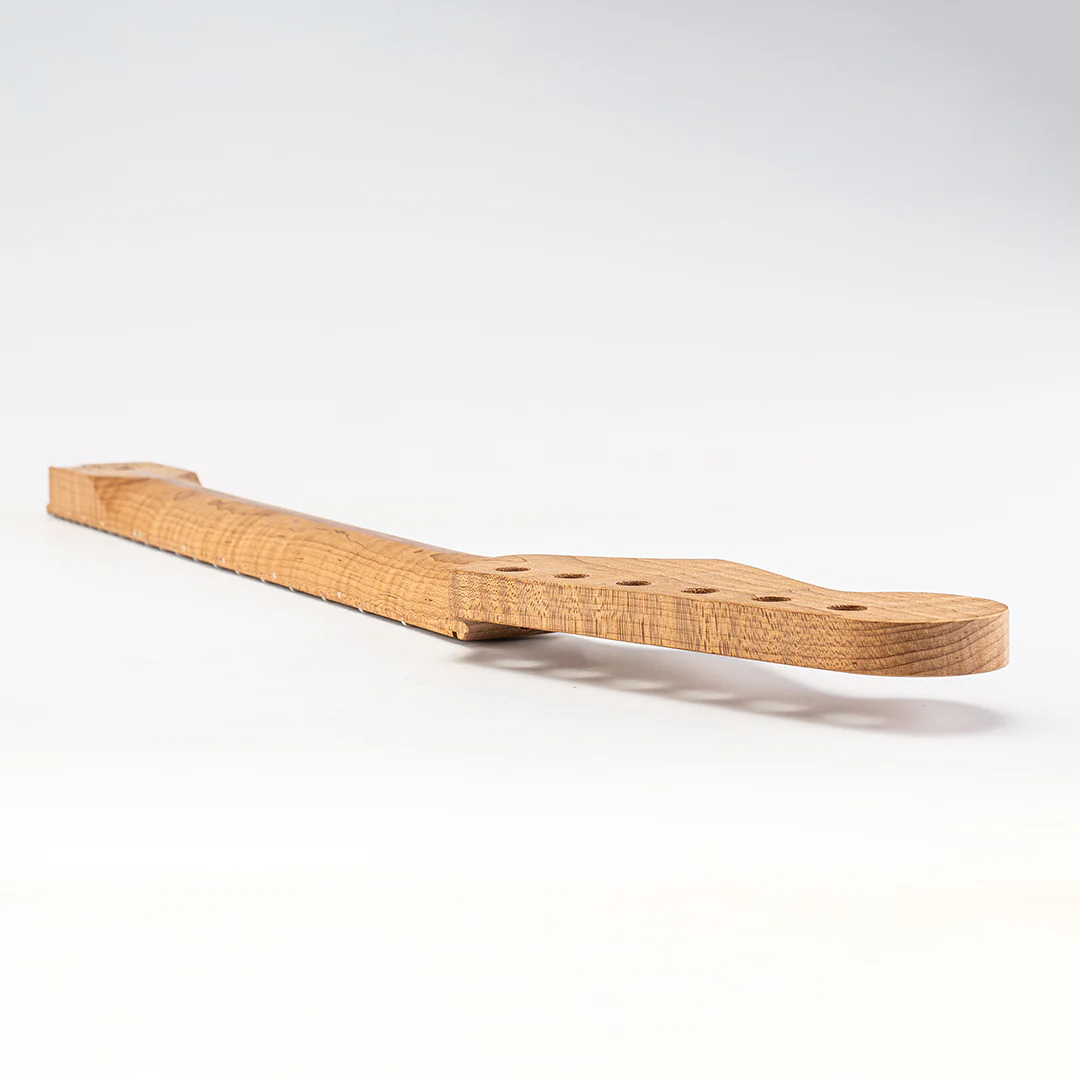 Allparts Select "Licensed by Fender®" AAA+ Roasted Flame Maple "Ultra-MOD" Replacement Neck for Stratocaster® - Unfinished - 12"-16" Compound Radius Maple Fretboard - Image 11