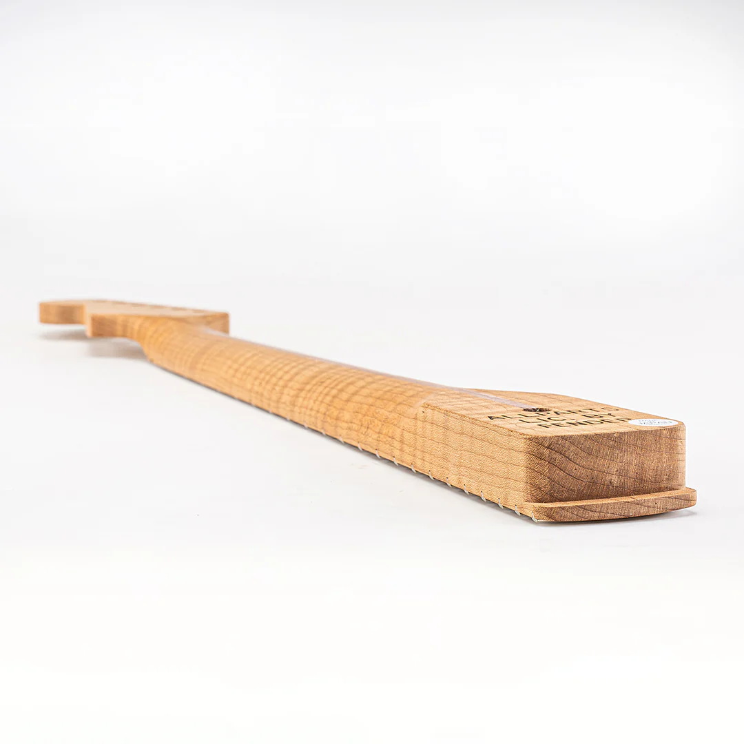 Allparts Select "Licensed by Fender®" AAA+ Roasted Flame Maple "Ultra-MOD" Replacement Neck for Stratocaster® - Unfinished - 12"-16" Compound Radius Maple Fretboard - Image 13