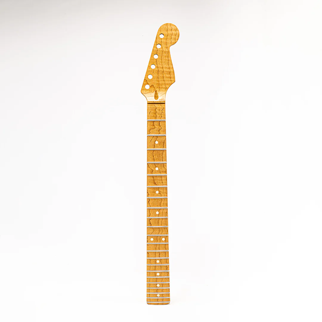 Allparts Select "Licensed by Fender®" AAA+ Roasted Flame Maple "Ultra-MOD" Replacement Neck for Stratocaster® - Unfinished - 12"-16" Compound Radius Maple Fretboard - Image 2