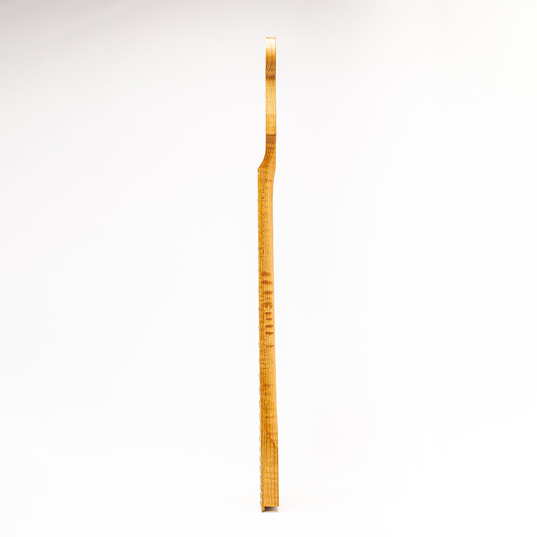 Allparts Select "Licensed by Fender®" AAA+ Roasted Flame Maple "Ultra-MOD" Replacement Neck for Stratocaster® - Unfinished - 12"-16" Compound Radius Maple Fretboard - Image 4