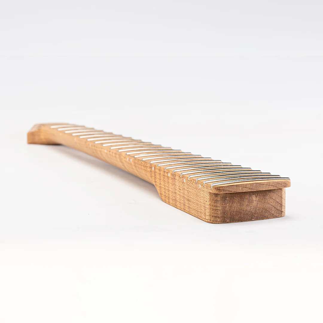 Allparts Select "Licensed by Fender®" AAA+ Roasted Flame Maple "Ultra-MOD" Replacement Neck for Stratocaster® - Unfinished - 12"-16" Compound Radius Maple Fretboard - Image 9