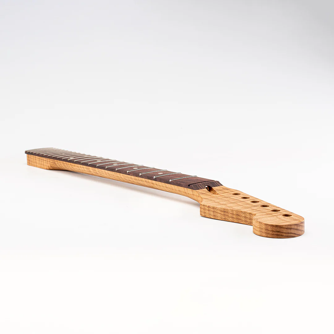 Allparts Select "Licensed by Fender®" AAA+ Roasted Flame Maple "Ultra-MOD" Replacement Neck for Stratocaster® - Unfinished - 12"-16" Compound Radius Rosewood Fretboard - Image 9