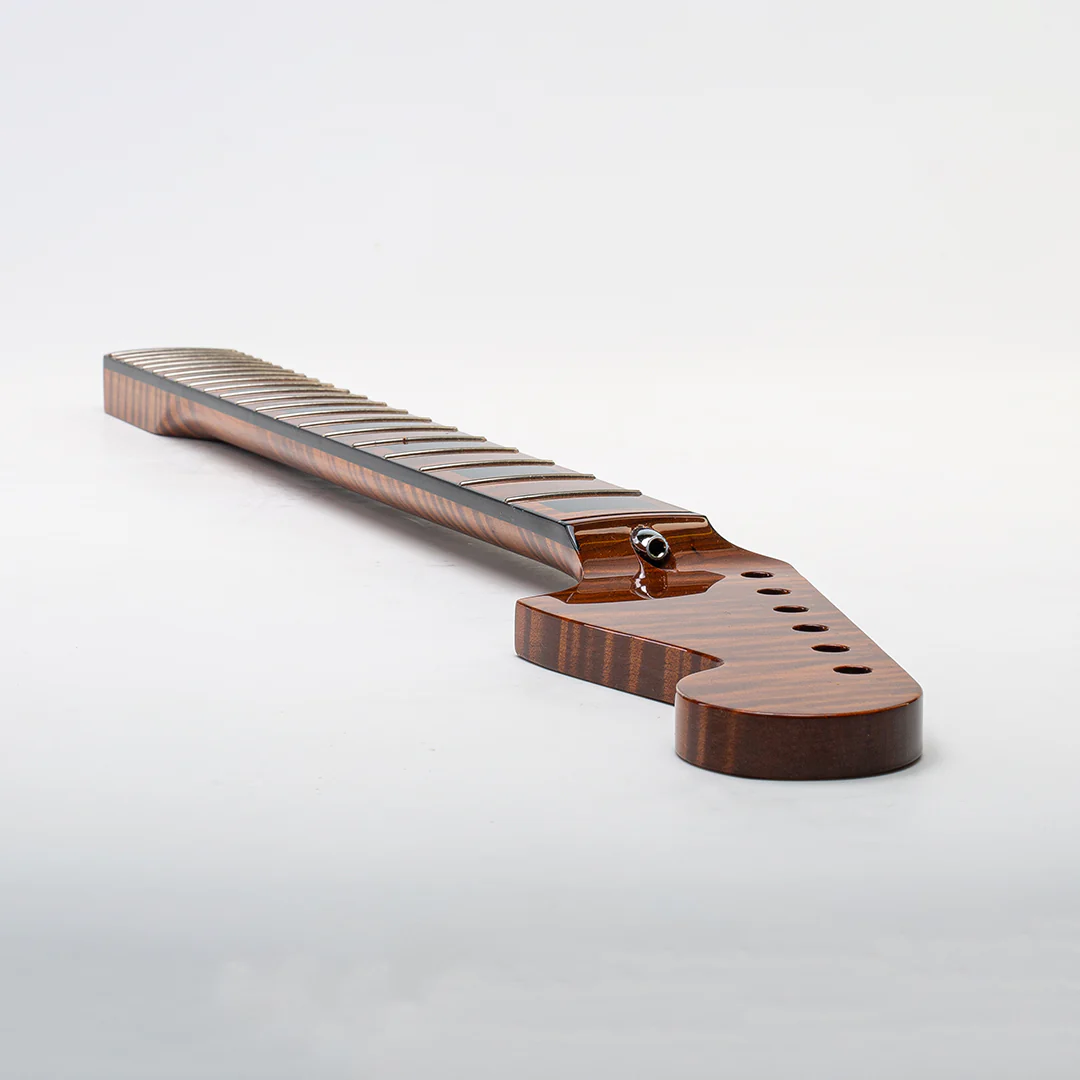 Allparts Select "Licensed by Fender®" AAA+ Roasted Flame Maple "VIN-MOD" Deluxe Replacement Neck for Jazzmaster® - Poly Finish - Bound with Block Inlays - Image 11