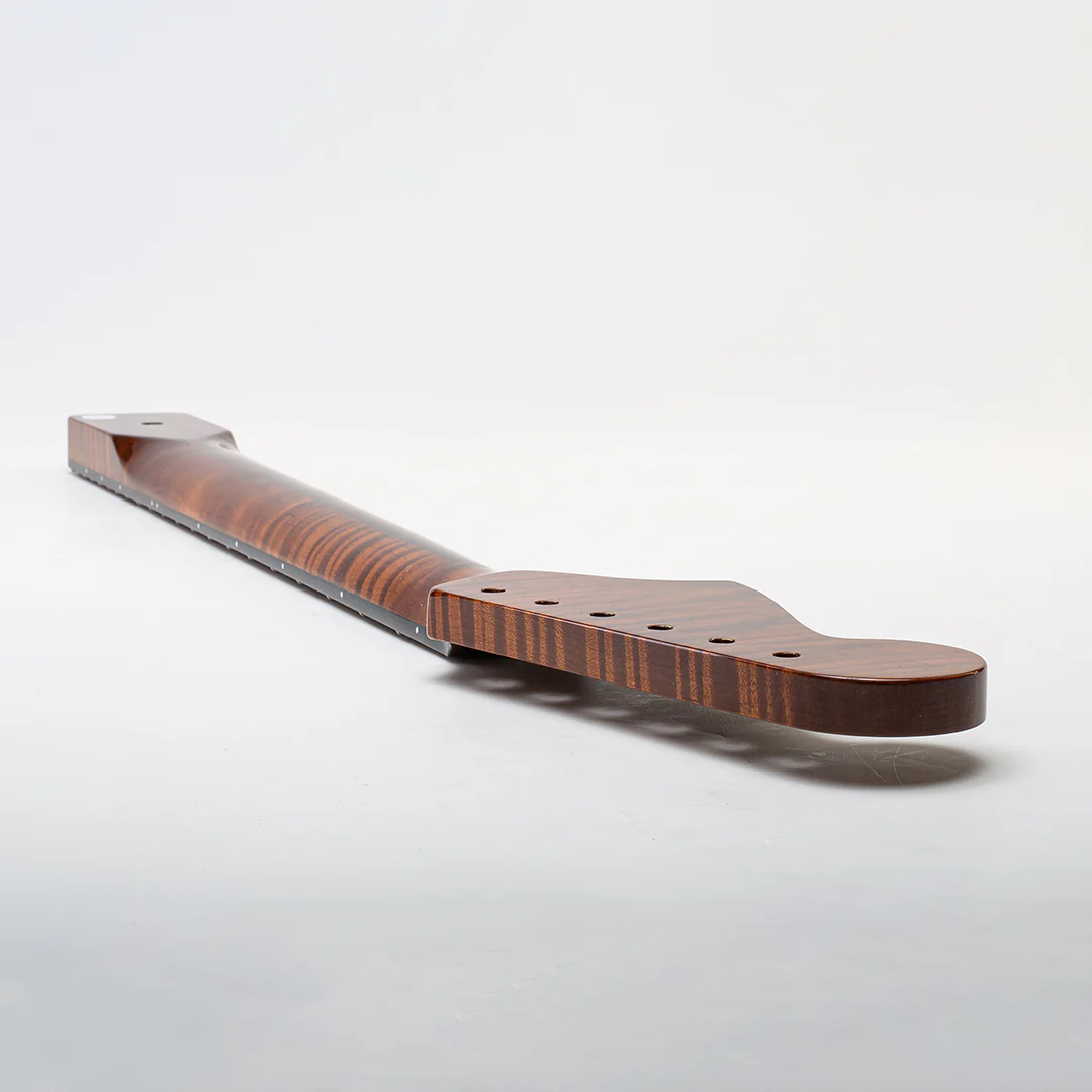 Allparts Select "Licensed by Fender®" AAA+ Roasted Flame Maple "VIN-MOD" Deluxe Replacement Neck for Jazzmaster® - Poly Finish - Bound with Block Inlays - Image 12