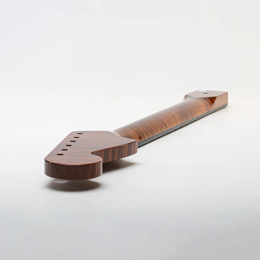 Allparts Select "Licensed by Fender®" AAA+ Roasted Flame Maple "VIN-MOD" Deluxe Replacement Neck for Jazzmaster® - Poly Finish - Bound with Block Inlays - Image 13