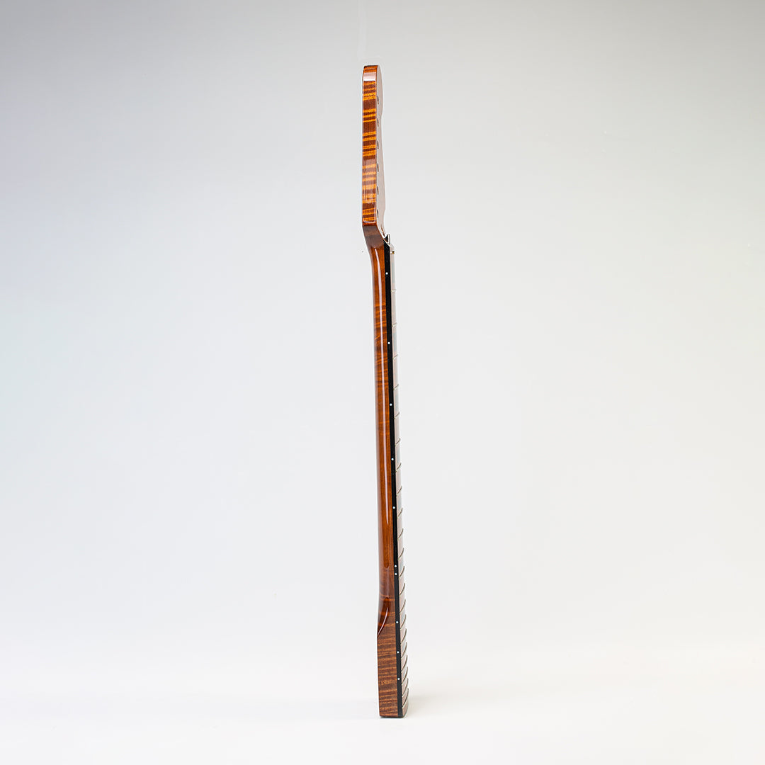 Allparts Select "Licensed by Fender®" AAA+ Roasted Flame Maple "VIN-MOD" Deluxe Replacement Neck for Jazzmaster® - Poly Finish - Bound with Block Inlays - Image 8