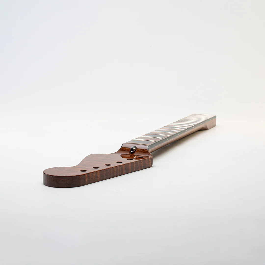 Allparts Select "Licensed by Fender®" AAA+ Roasted Flame Maple "VIN-MOD" Deluxe Replacement Neck for Jazzmaster® - Poly Finish - Bound with Block Inlays - Image 9