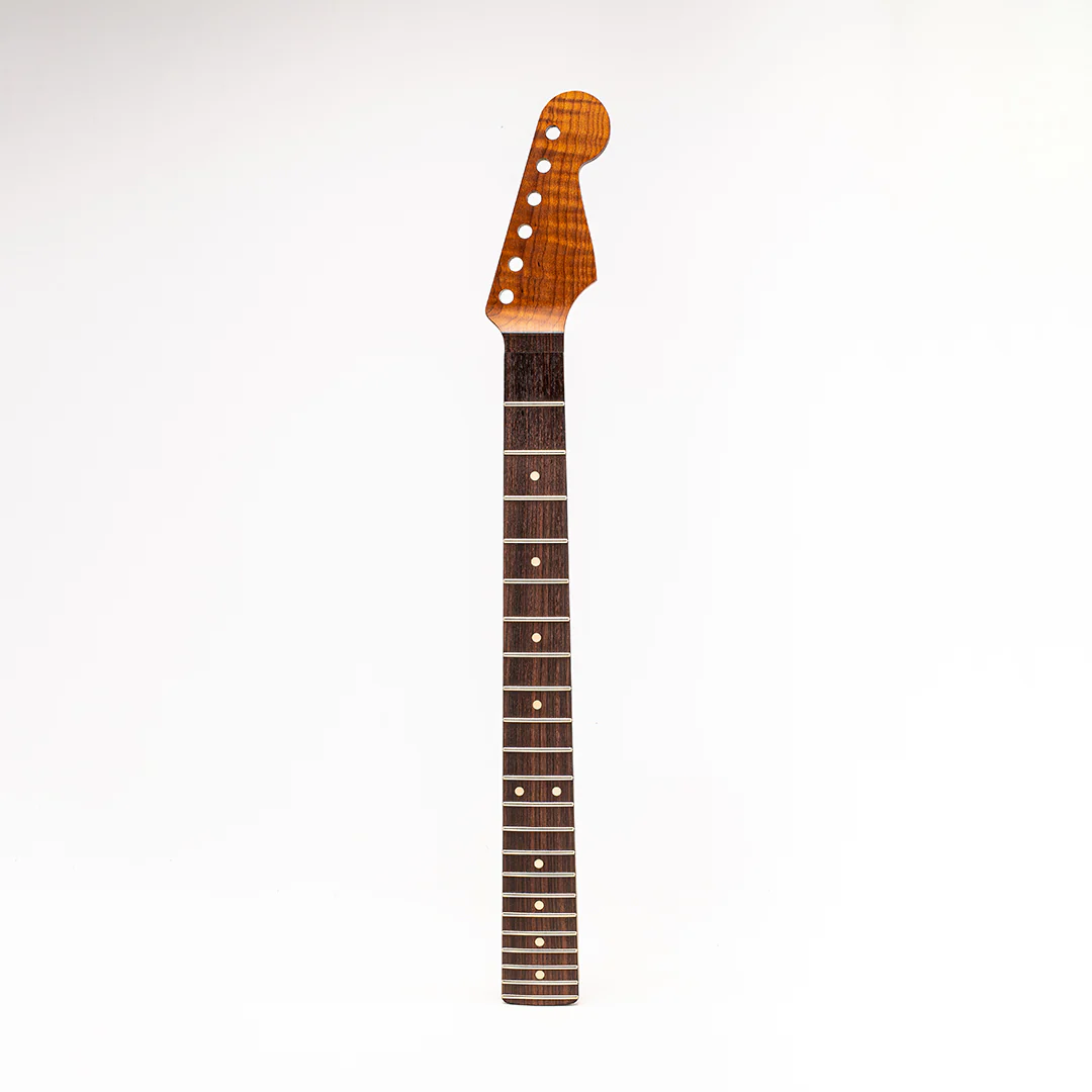 Allparts Select "Licensed by Fender®" AAA+ Roasted Flame Maple "VIN-MOD" Replacement Neck for Stratocaster® - Thin Poly Finish - 12" Radius Rosewood Fretboard - Floyd Nut Slot - Image 2