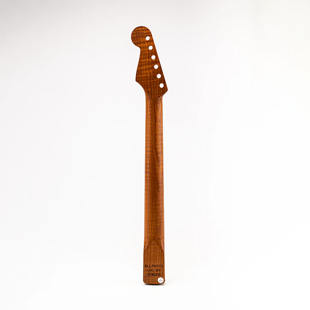Allparts Select "Licensed by Fender®" AAA+ Roasted Flame Maple "VIN-MOD" Replacement Neck for Stratocaster® - Thin Poly Finish - 12" Radius Rosewood Fretboard - Floyd Nut Slot - Image 3