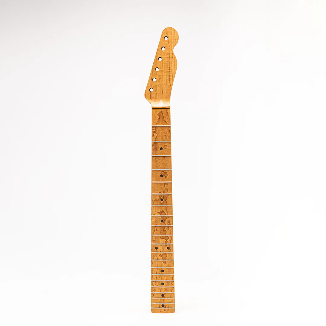 Allparts Select "Licensed by Fender®" AAA+ Roasted Flame Maple "VIN-MOD" Replacement Neck for Telecaster® - Unfinished - Chunky C Shape - Image 2