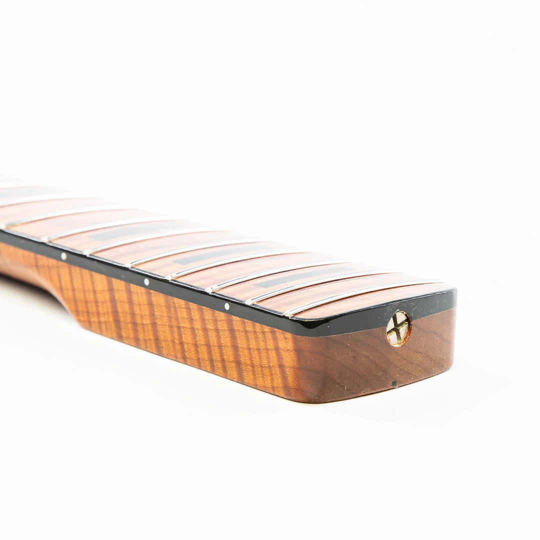 Allparts Select Tribute Series "Tom Sawyer" Replacement Jazz Bass Neck AAA+ Roasted Flame Maple - Licensed by Fender - Image 4