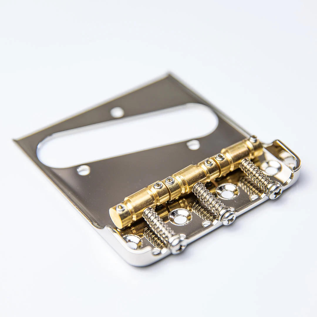 Allparts Tele Bridge for Bigsby with Advanced Plating Compensated Saddles - Nickel - Image 3