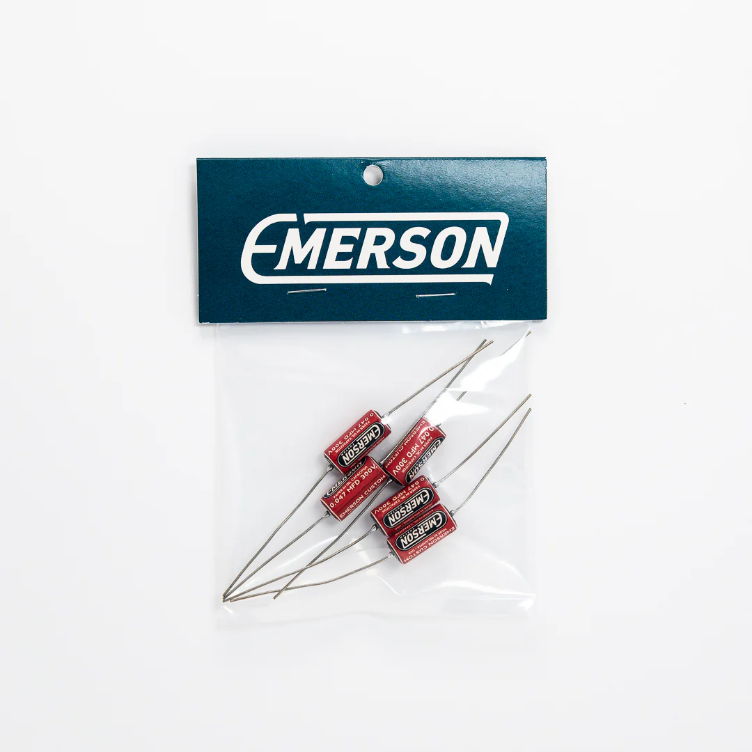 Emerson Custom Paper-in-Oil Capacitors - 0.047uf, Red & Cream - Image 3