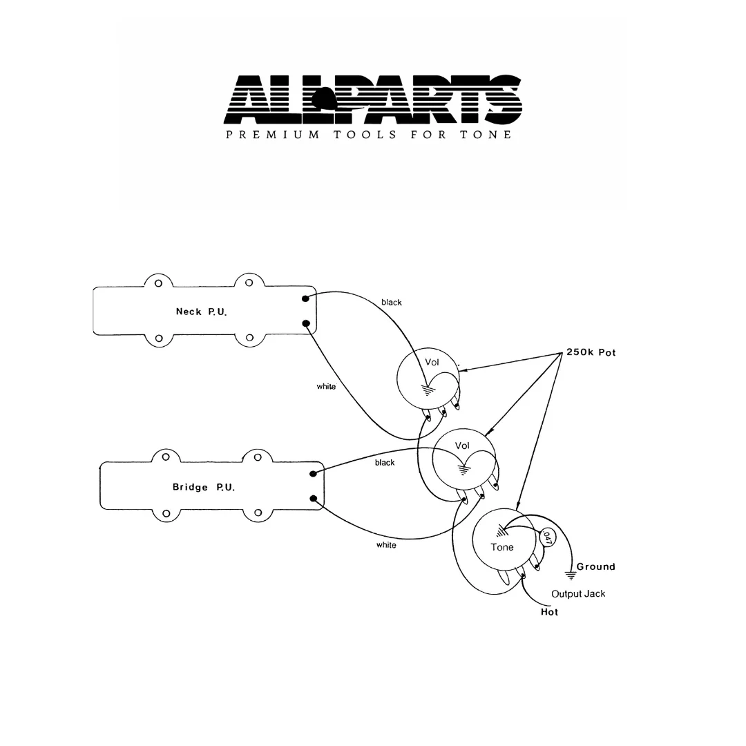 Allparts Wiring Kit for Jazz Bass - Image 2