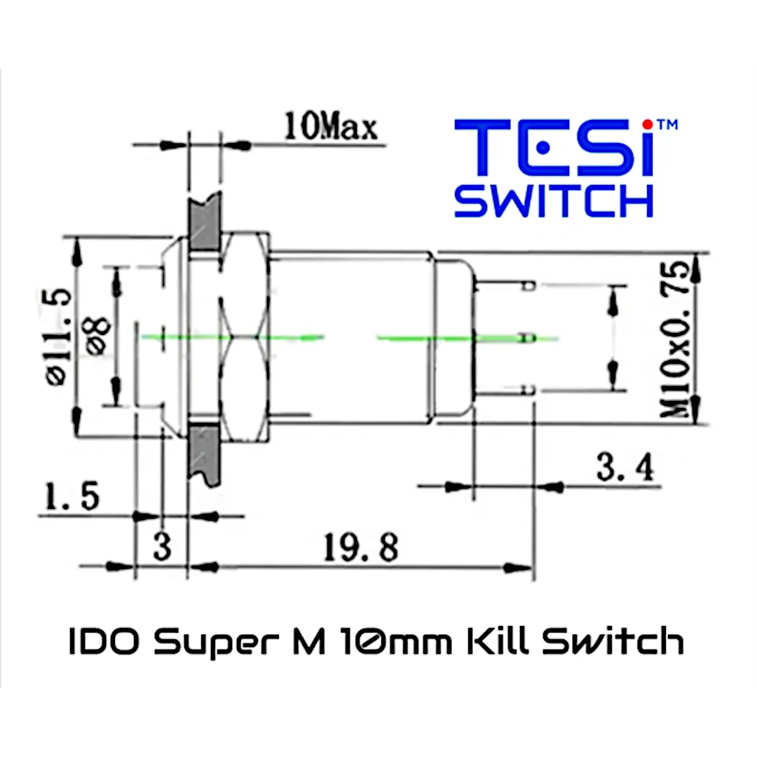 TESI SWITCH 10mm Momentary Kill Switch - Image 3