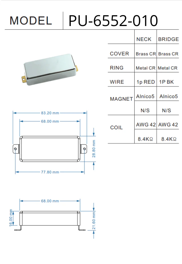 Firebird Style Mini Humbucker Pickup - Image 4