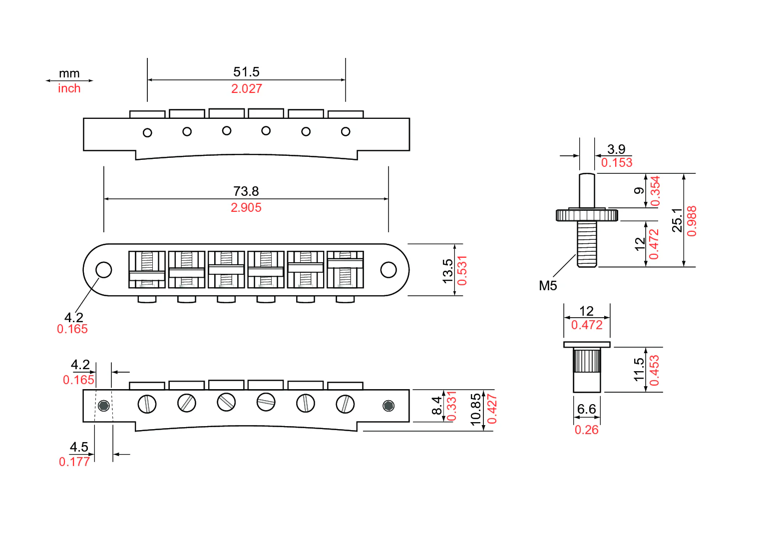 TonePros Nashville Bridge and Tailpiece Set - Image 6