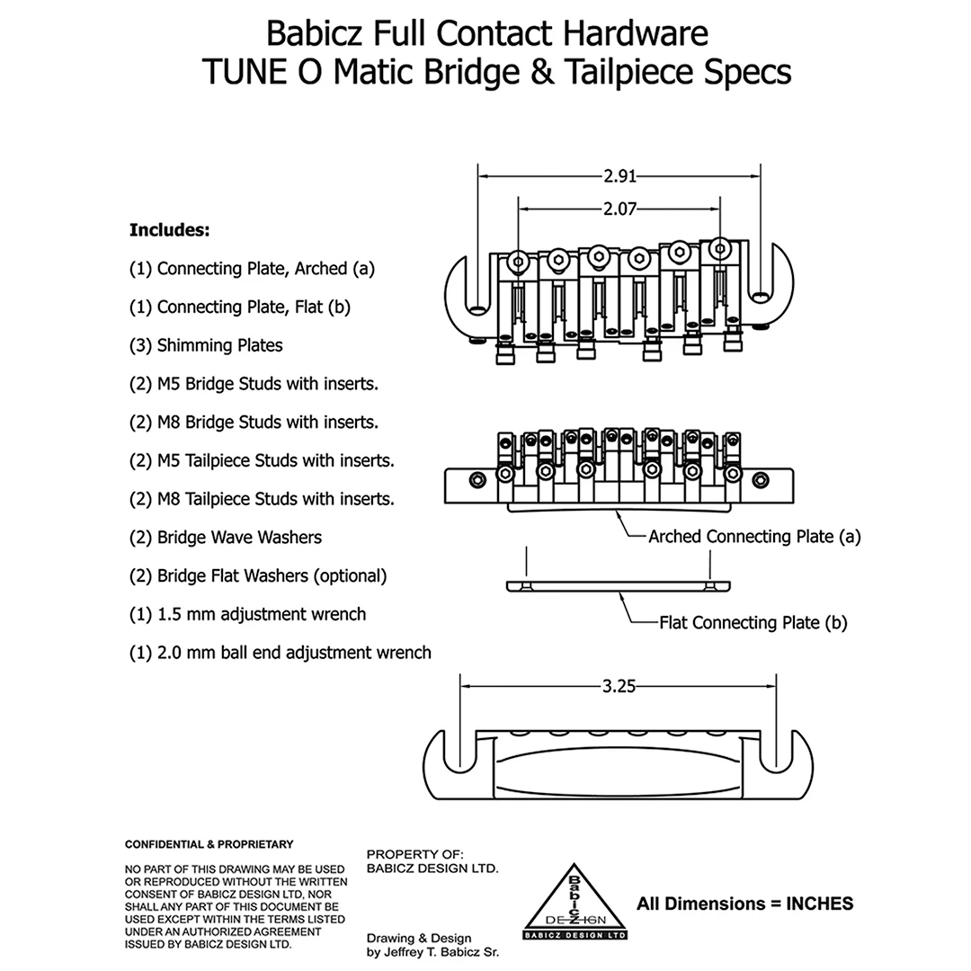 GB-3550-010 - Babicz Full Contact FCH TUNE-O-MATIC STYLE BRIDGE - Image 2