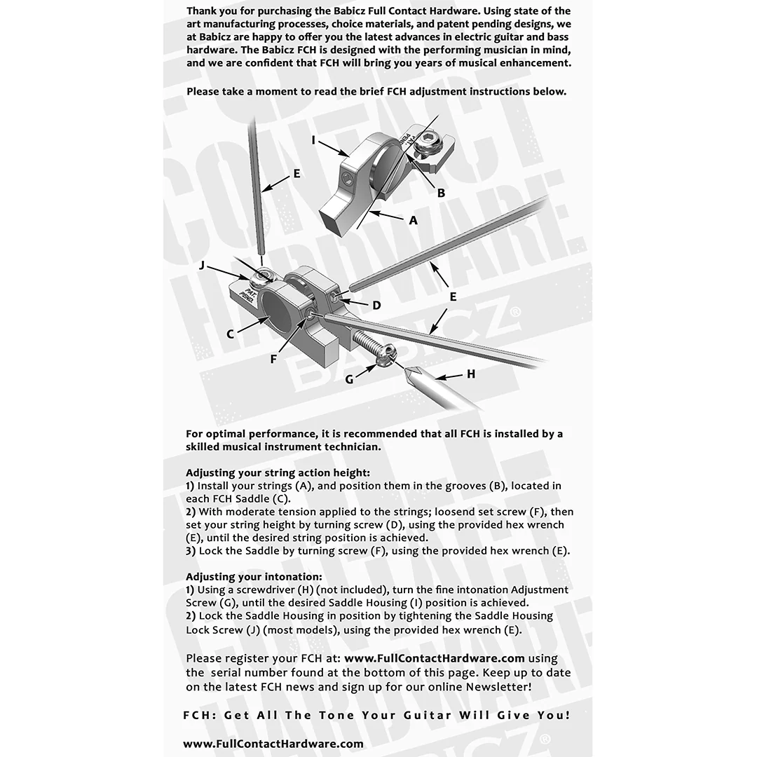 GB-3550-010 - Babicz Full Contact FCH TUNE-O-MATIC STYLE BRIDGE - Image 4