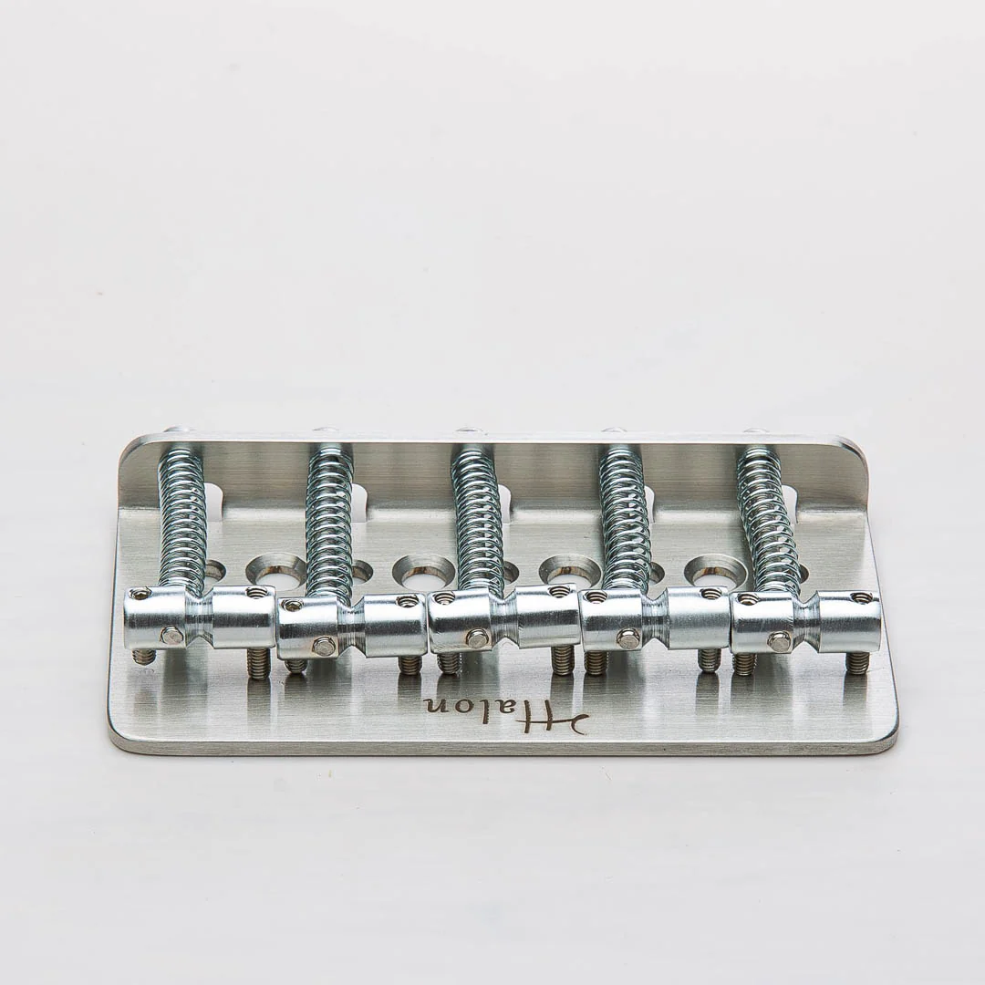 Halon - Full Steel 5 String Bass bridge - Stainless/Satin - Image 2