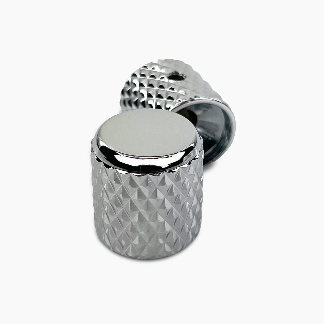 Allparts Heavy Knurl Metal Barrel Knobs (2 pcs) - Image 3