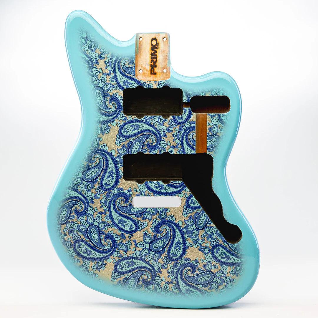 PRiMO Replacement Jazzmaster Body - Strat Trem - Blue Paisley