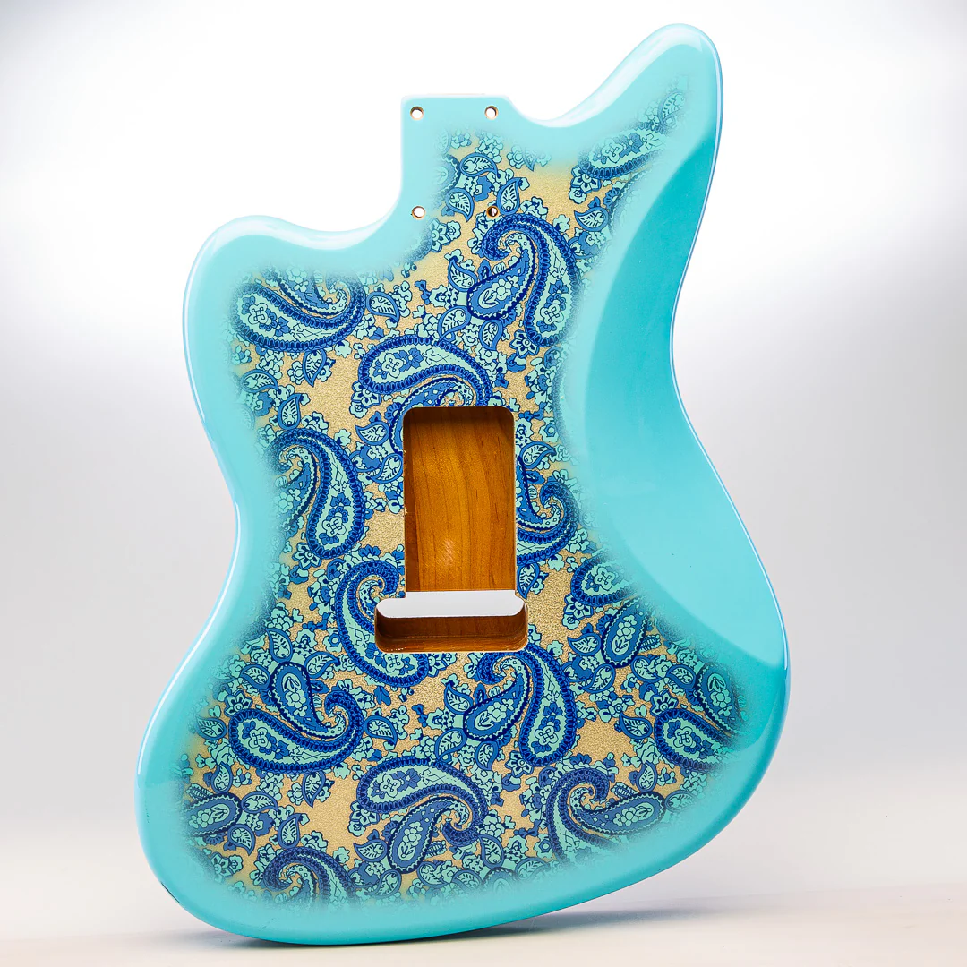 PRiMO Replacement Jazzmaster Body - Strat Trem - Blue Paisley - Image 2