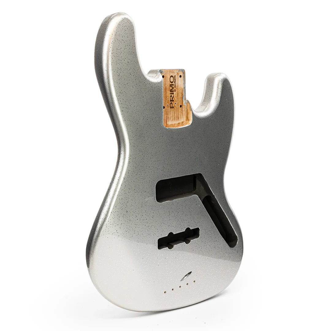 PRiMO Replacement Jazz Bass Body - Silver Sparkle - Image 2