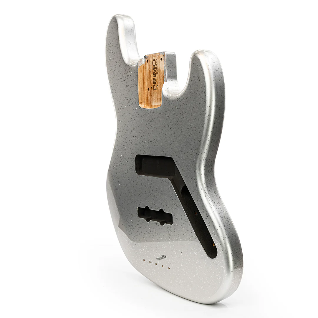 PRiMO Replacement Jazz Bass Body - Silver Sparkle - Image 3
