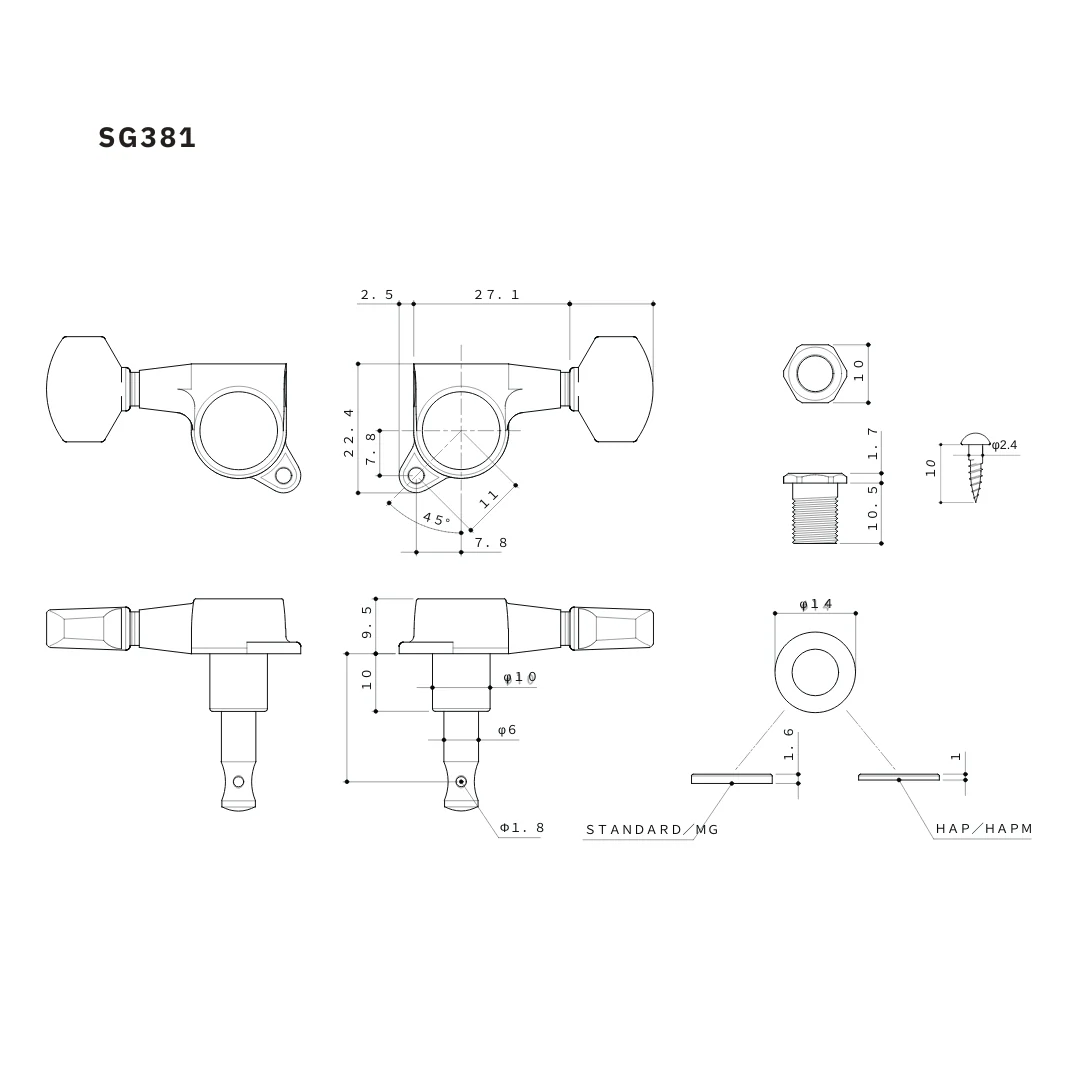 TK-0760 Gotoh SG381 Mini 6-in-line Keys - Image 10