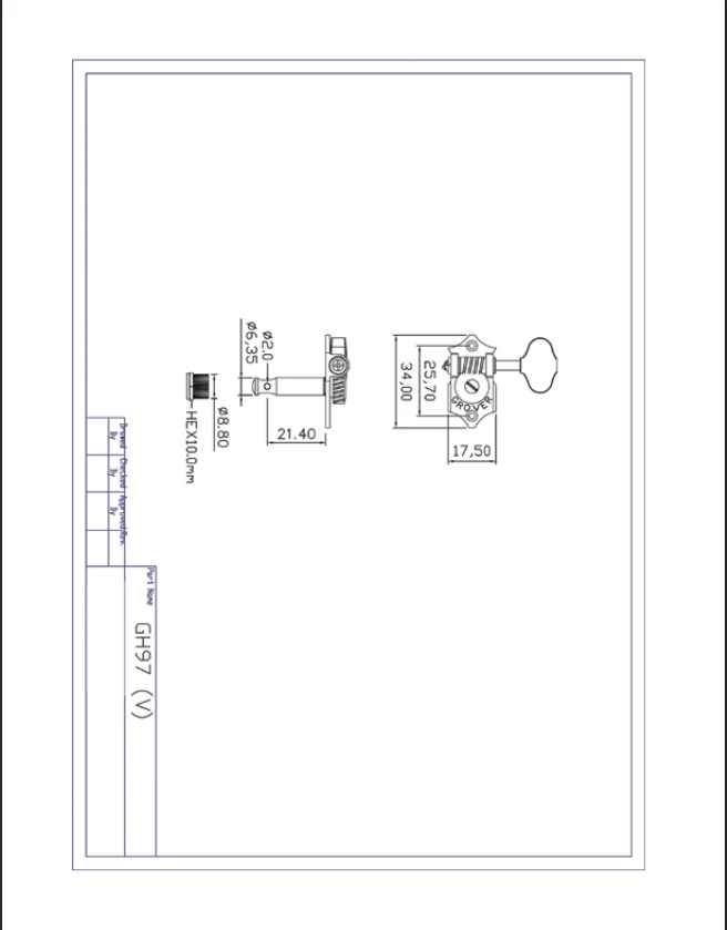TK-7918 GROVER® V97-18NA 3X3 STA-TITE KEYS WITH SCALLOPED BUTTONS - Image 5