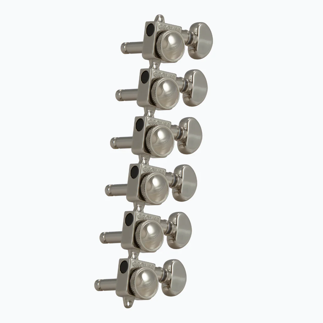 Grover Roto-Grip 505F Series 6L Tuners, Nickel- set of 6 pcs - Image 2