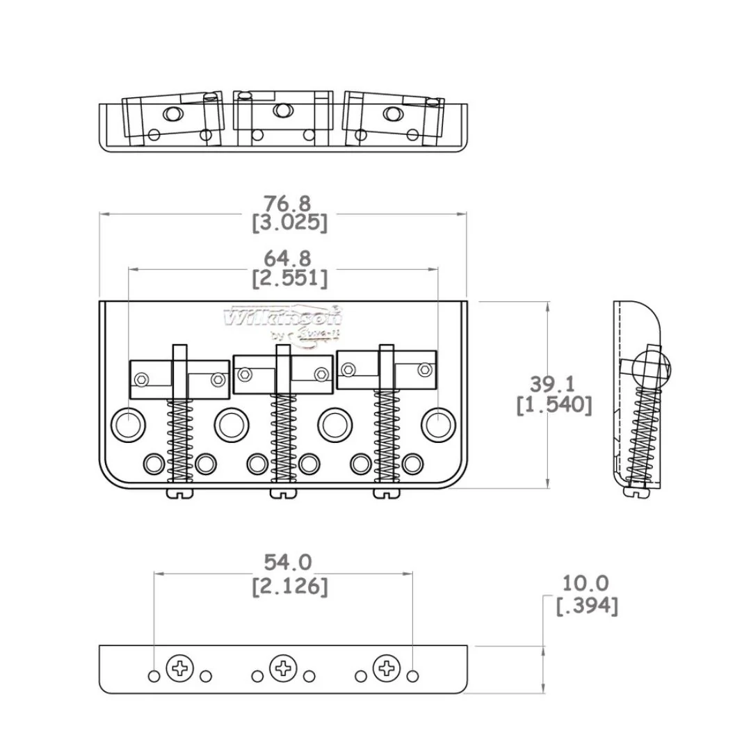 Wilkinson Short Half Bridge For Telecaster- Nickel - Image 4